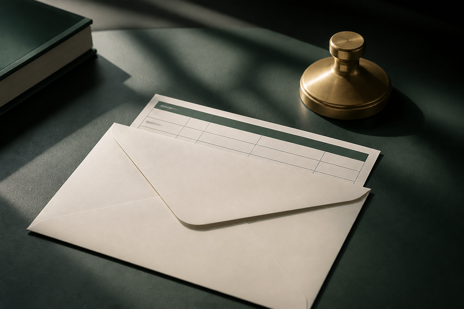 Envelope standing in for a bank credit